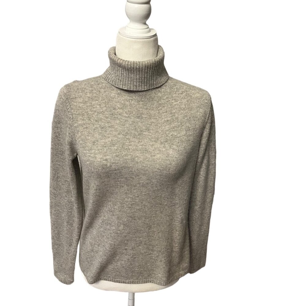 Pursuits, Itd. 100% Cashmere Turtleneck Grey Sweater Size Small